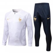 22-23 France White Stripe Soccer Football Training Kit Man