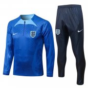 22-23 England Blue 3D Print Soccer Football Training Kit Man