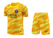23-24 PSG Goalkeeper Yellow Soccer Football Kit (Top + Short) Man