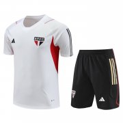 23-24 Sao Paulo FC White Short Soccer Football Training Kit (Top + Short) Man