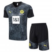 23-24 Borussia Dortmund Black Short Soccer Football Training Kit (Top + Short) Man