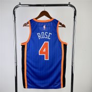 2024 New York Knicks Blue Swingman Jersey - City Edition Man #ROSE - 4