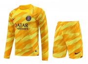 23-24 PSG Goalkeeper Yellow Soccer Football Kit (Top + Short) Man #Long Sleeve