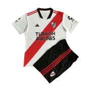 21-22 River Plate Home Soccer Football Kit(Shirt + Short) Kids