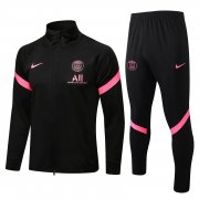 21-22 PSG Black Soccer Football Training Kit (Jacket + Pants) Man
