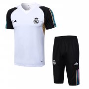 23-24 Real Madrid White Short Soccer Football Training Kit (Top + Short) Man