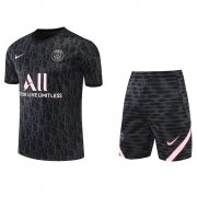 22-23 PSG Black Short Training Soccer Football Kit ( Top + Short ) Man