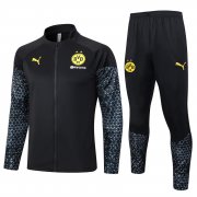 23-24 Borussia Dortmund Black Print Soccer Football Training Kit (Jacket + Pants) Man