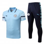 22-23 Manchester City Light Blue Soccer Football Training Kit (Polo + Pants) Man