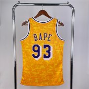 22-23 Los Angeles Lakers A Bathing Ape Yellow Swingman Jersey Man #BAPE - 93