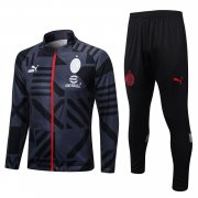 22-23 AC Milan Black - Grey Soccer Football Training Kit (Jacket + Pants) Man
