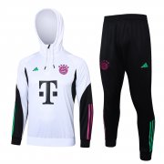 23-24 Bayern Munich White Soccer Football Training Kit Man #Hoodie