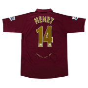 2005/2006 Arsenal Home Soccer Football Kit Man #Retro Henry #14