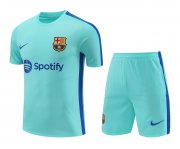 23-24 Barcelona Turquoise Short Soccer Football Training Kit (Top + Short) Man