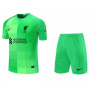 21-22 Liverpool Goalkeeper Green Soccer Football Kit (Shirt + Shorts) Man