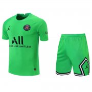 21-22 PSG Goalkeeper Green Man Soccer Football Kit (Shirt + Shorts)