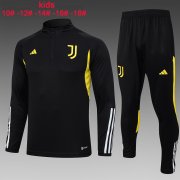 23-24 Juventus Black Soccer Football Training Kit Youth
