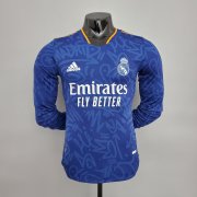 21-22 Real Madrid Away Long Sleeve Man Soccer Football Kit #Player Version