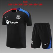 24-25 Barcelona Black Short Soccer Football Training Kit (Top + Short) Youth