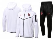 2022 France Hoodie White Soccer Football Training Kit (Jacket + Pants) Man