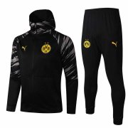 20-21 Borussia Dortmund Hoodie Black Soccer Football Training Suit (Jacket + Pants) Man