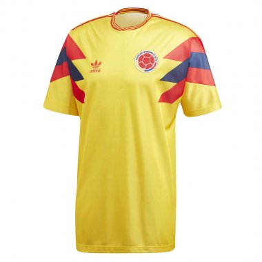 1990 Colombia Retro Home Soccer Football Kit Man