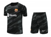 23-24 Barcelona Goalkeeper Black Soccer Football Kit (Top + Short) Man