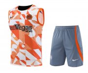 23-24 Inter Milan Orange Soccer Football Training Kit (Singlet + Short) Man