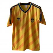 1988 Sweden Retro Home Soccer Football Kit Man