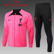22-23 Liverpool Pink Soccer Football Training Kit (Jacket + Short) Youth