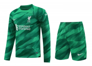 23-24 Liverpool Goalkeeper Green Soccer Football Kit (Top + Short) Man #Long Sleeve