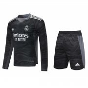 21-22 Real Madrid Goalkeeper Black LS Soccer Football Kit (Shirt + Shorts) Man