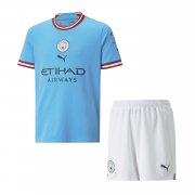 22-23 Manchester City Home Soccer Football Kit (Top + Short) Youth