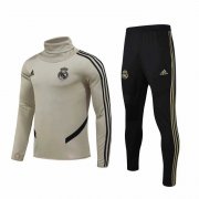 2019-20 Real Madrid High Neck Apricot Men Soccer Football Sweater + Pants