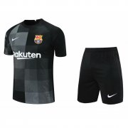 21-22 Barcelona Black Soccer Football Kit (Shirt + Short) Man