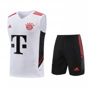 22-23 Bayern Munich White Soccer Football Training Kit (Singlet + Shorts) Man