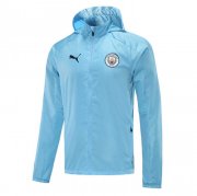 20-21 Manchester City Light Blue All Weather Windrunner Soccer Football Jacket Man