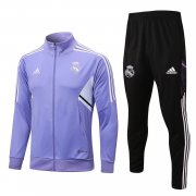 22-23 Real Madrid Purple Soccer Football Training Kit (Jacket + Pants) Man