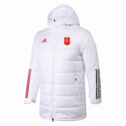 2022 Spain White Soccer Football Winter Jacket Man