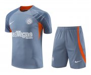 23-24 Inter Milan Light Grey Short Soccer Football Training Kit (Top + Short) Man