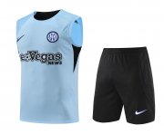 23-24 Inter Milan Light Blue Soccer Football Training Kit (Singlet + Short) Man