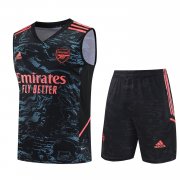 23-24 Arsenal Black Soccer Football Training Kit (Singlet + Short) Man