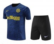 23-24 Inter Milan Royal Blue Short Soccer Football Training Kit (Top + Short) Man