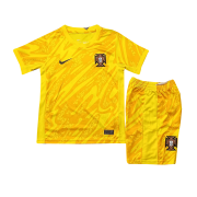 2024 Portugal Goalkeeper Yellow Soccer Football Kit (Top + Short) Youth