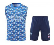 22-23 Arsenal Blue Soccer Football Training Kit (Singlet + Short) Man