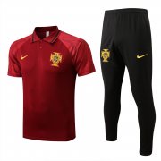 22-23 Portugal Red Soccer Football Training Kit (Polo + Pants) Man