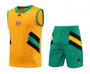 23-24 Bayern Munich Yellow Soccer Football Training Kit (Singlet + Short) Man