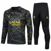 23-24 PSG x Jordan Black II Soccer Football Training Kit (Sweatshirt + Pants) Man