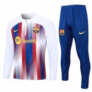 23-24 Barcelona White Soccer Football Training Kit (Sweatshirt + Pants) Man