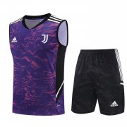 23-24 Juventus Purple Soccer Football Training Kit (Singlet + Short) Man